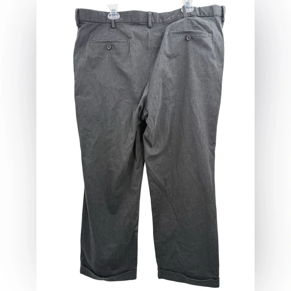 Dockers Relaxed Fit Gray Dress Pants 40x29 Cuffed Classic Business Casual